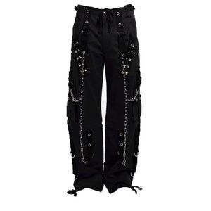COPY - COPY - Extreme Bondage Men's Gothic Dark Cuff Pants Black Concert Pant